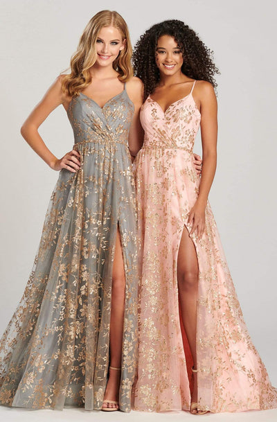 Colette By Daphne - CL12006LS Shiny Embellished Long A-Line Dress Prom Dresses