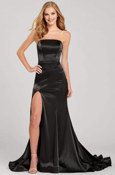 Colette By Daphne - CL12049 Strapless Soft Satin Trumpet Dress Prom Dresses 0 / Black