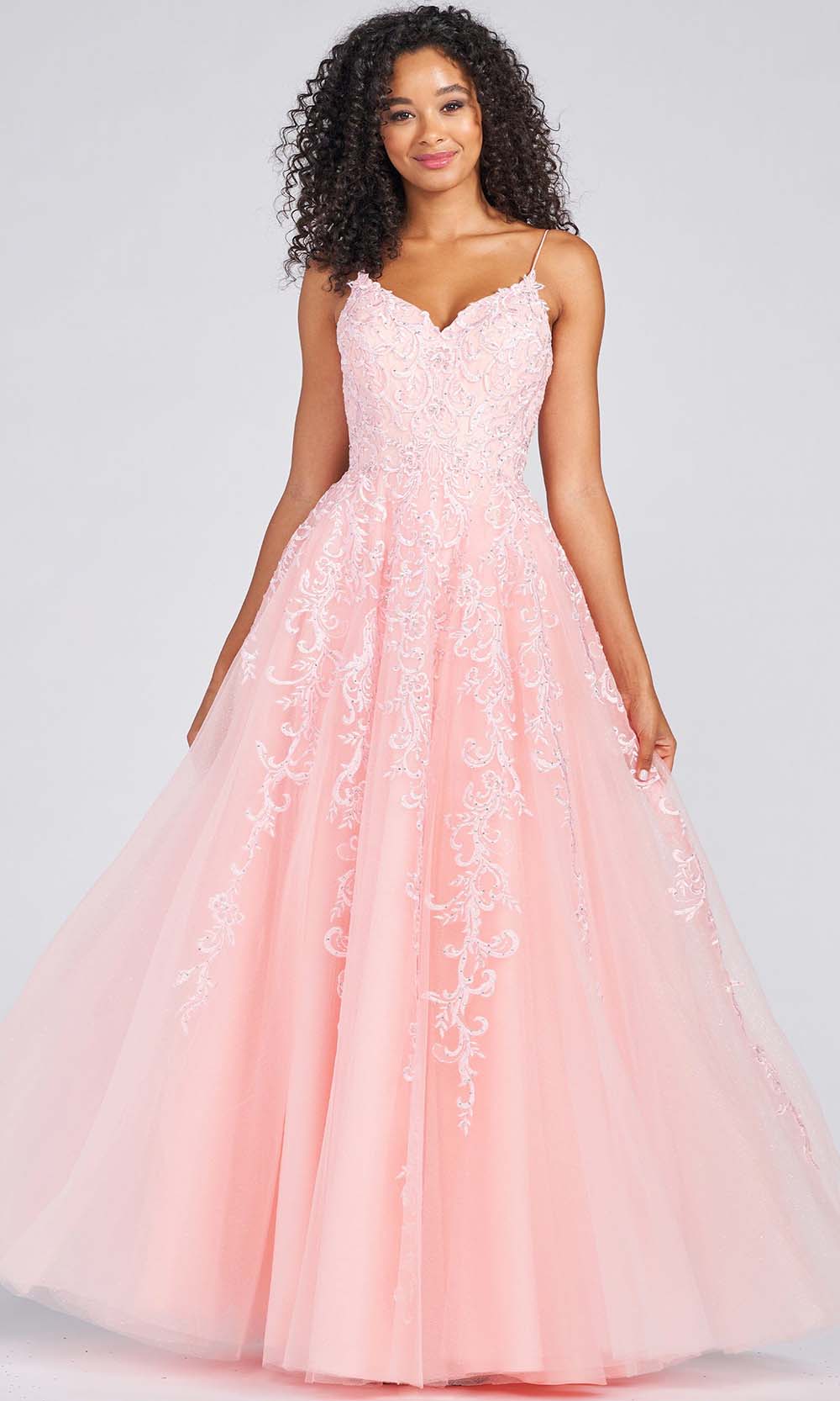 Colette By Daphne CL12208 - Tulle A-Line Prom Gown Prom Dresses 00 / Baby Pink