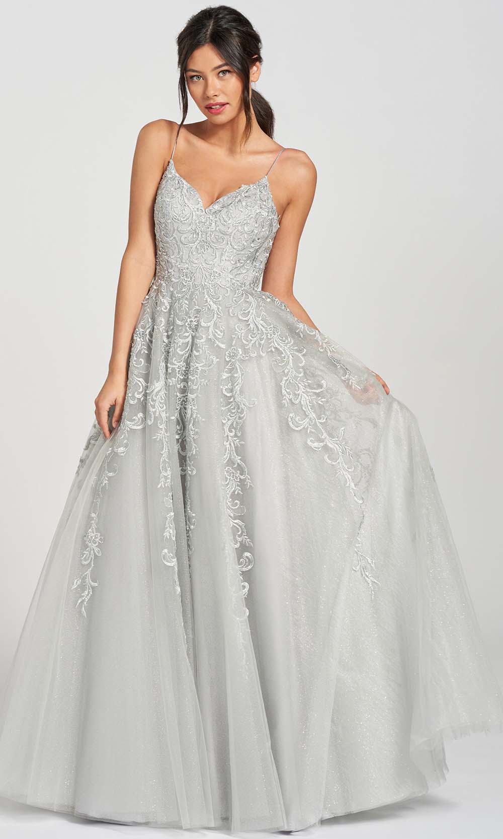 Colette By Daphne CL12208 - Tulle A-Line Prom Gown Prom Dresses 00 / Platinum