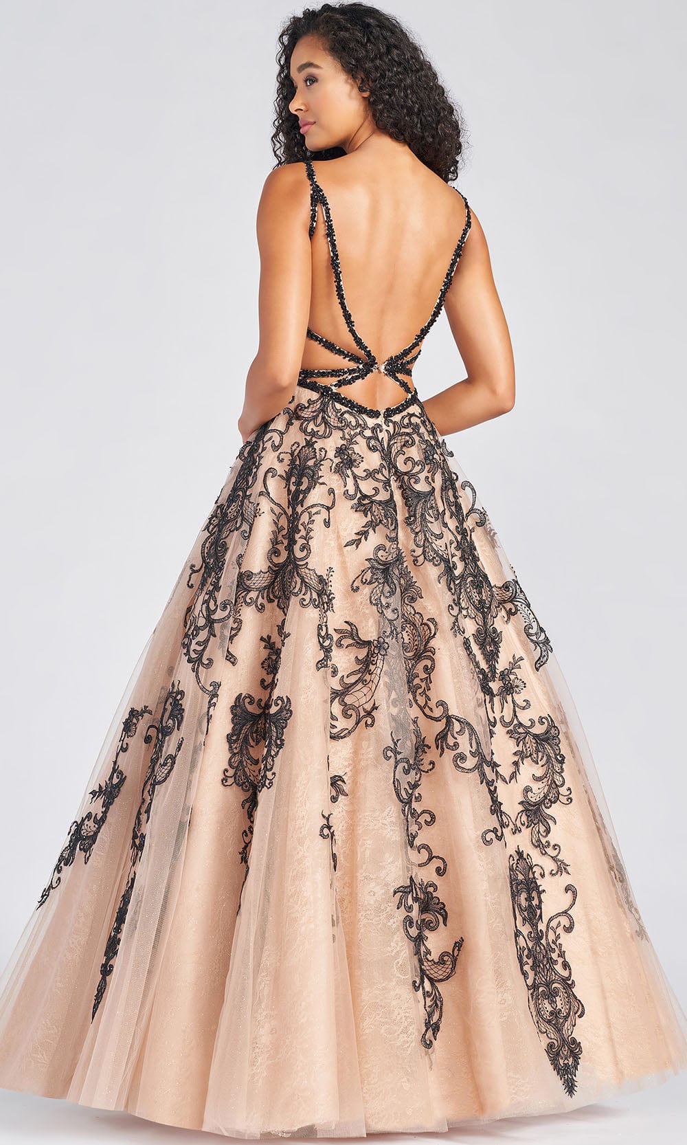 Colette By Daphne CL12224 - Lace Rhinestones Tulle Ball Gown Prom Dresses
