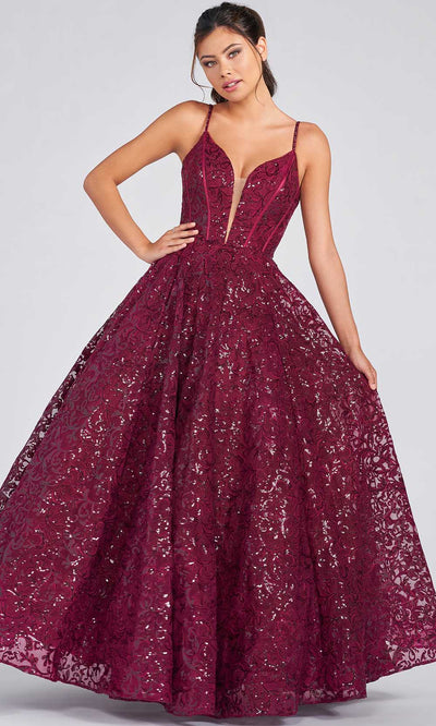 Colette By Daphne CL12264 - Sequin Prom Gown Prom Dresses 00 / Cabernet