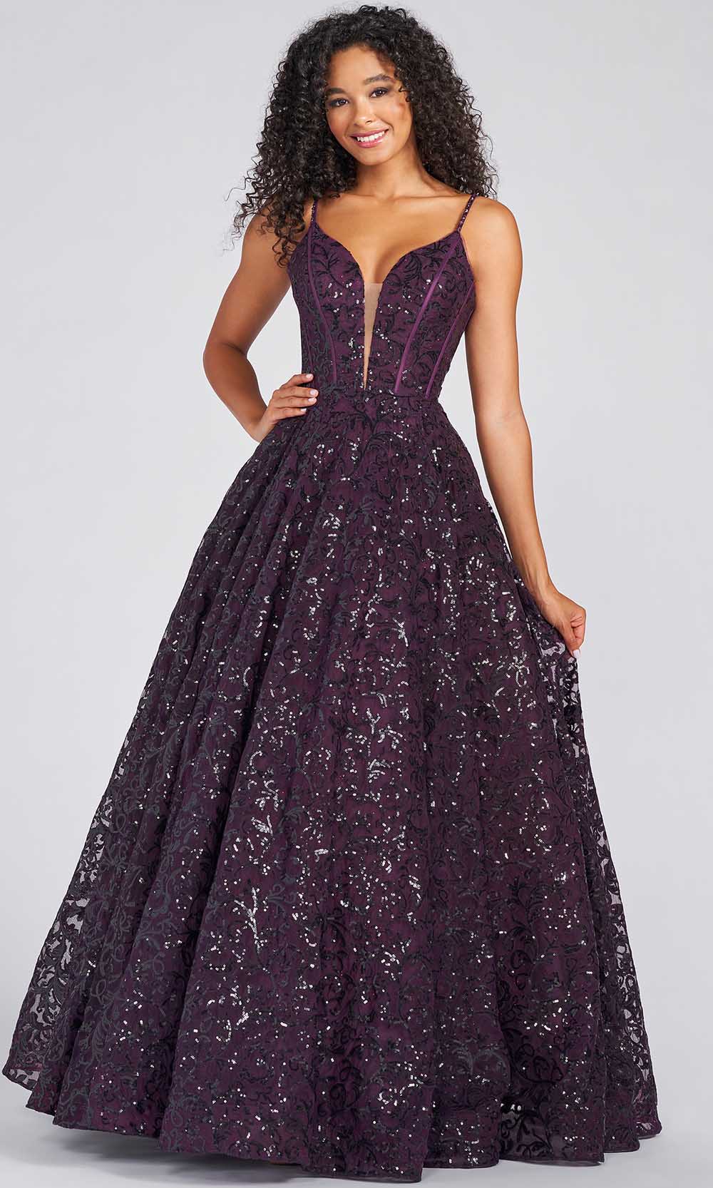 Colette By Daphne CL12264 - Sequin Prom Gown Prom Dresses 00 / Plum