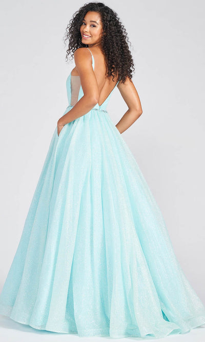 Colette By Daphne CL12265 - Cracked Ice Ball gown With Rhinestone Belt Prom Dresses