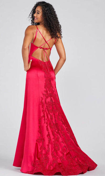 Colette By Daphne CL12274 - Rhinestone Accents On The Back Long Gown Prom Dresses