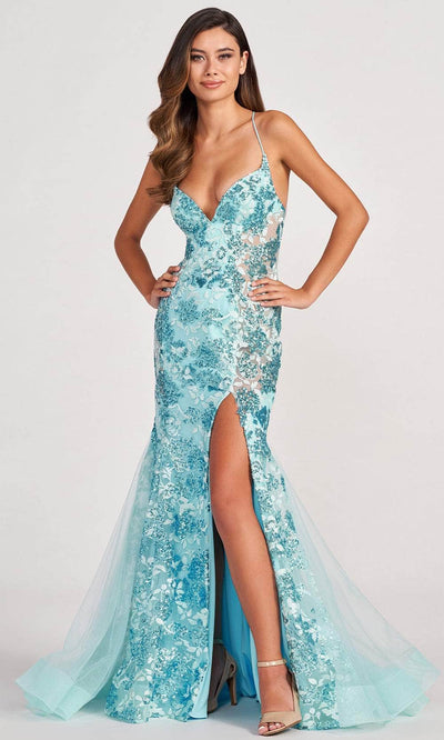 Colette for Mon Cheri CL2013 - Sequin Mermaid Prom Dress Prom Dresses 00 / Turquoise