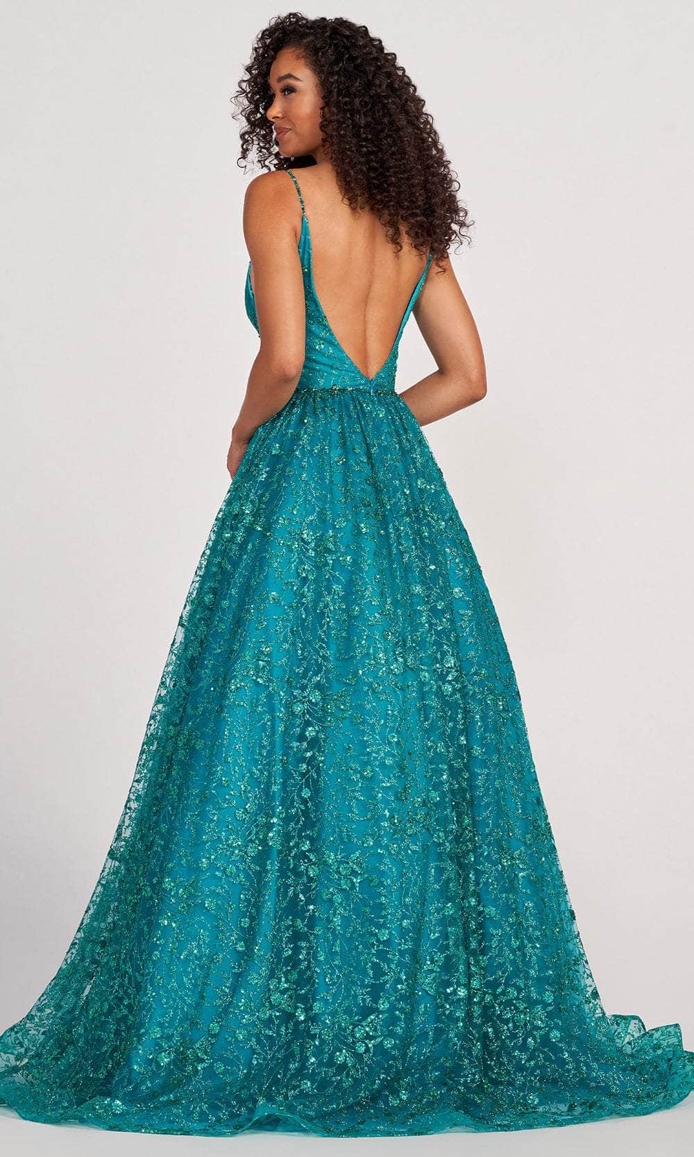 Colette By Daphne CL2016 - Long Novelty Glitter Tulle Ballgown Dress - Embroidered, Beaded, Tulle, Sleeveless, Open-Back, Back Zipper, Pockets, Train ADASA Colette By Daphne CL2016 - Long Novelty Glitter Tulle Ballgown Dress - Embroidered, Beaded, Tulle, Sleeveless, Open-Back, Back Zipper, Pockets, Train ADASA