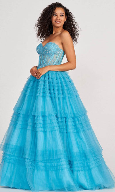 Colette By Daphne CL2017 - Strapless Sweetheart Ballgown Ball Gowns 00 / Turquoise