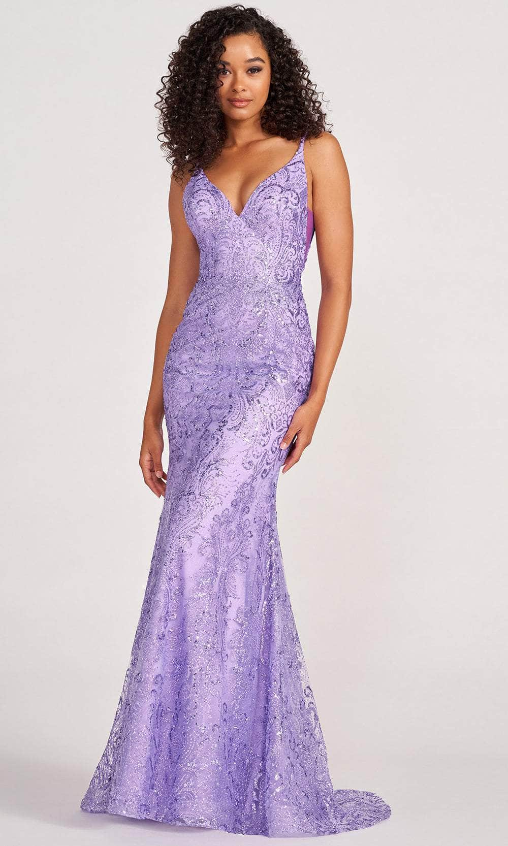 Colette By Daphne CL2019 - V-Neck Sleeveless Evening Gown Prom Dresses 00 / Lilac