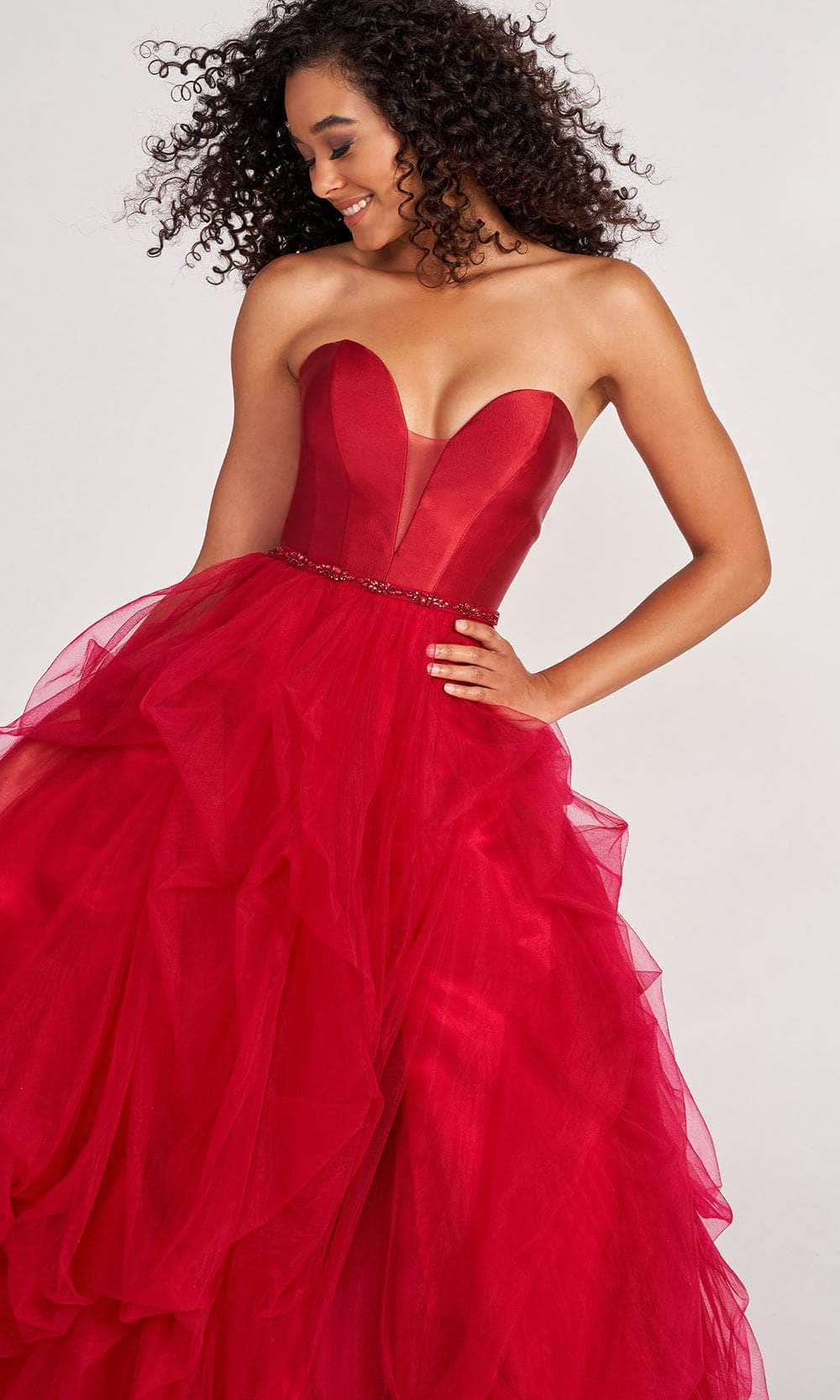 Colette By Daphne CL2023 - Strapless Ruffled A-line Evening Gown Evening Dresses