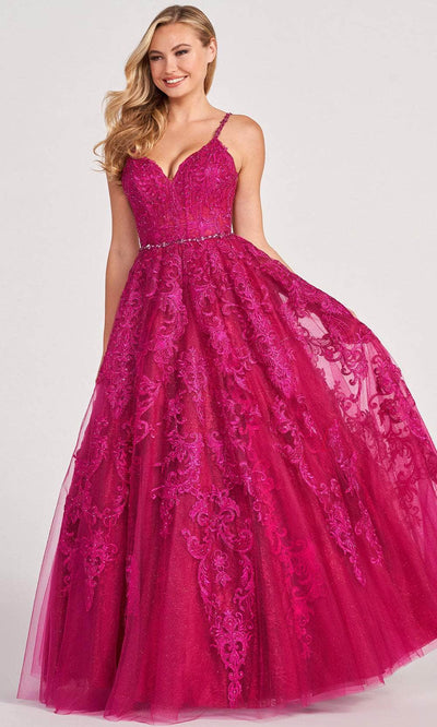 Colette By Daphne CL2026 - Sleeveless Lace-Applique Ballgown Ball Gowns 00 / Fuchsia