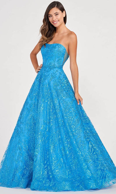 Colette By Daphne CL2042 - Laced Strapless Ball Gown Ball Gowns 00 / Turquoise