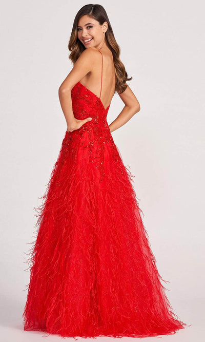 Colette By Daphne CL2044 - Sleeveless Feathered Evening Dress Evening Dresses