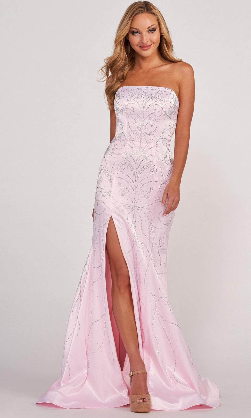 Colette By Daphne CL2045 - Glittering Strapless Prom Gown Evening Dresses 00 / Ice Pink