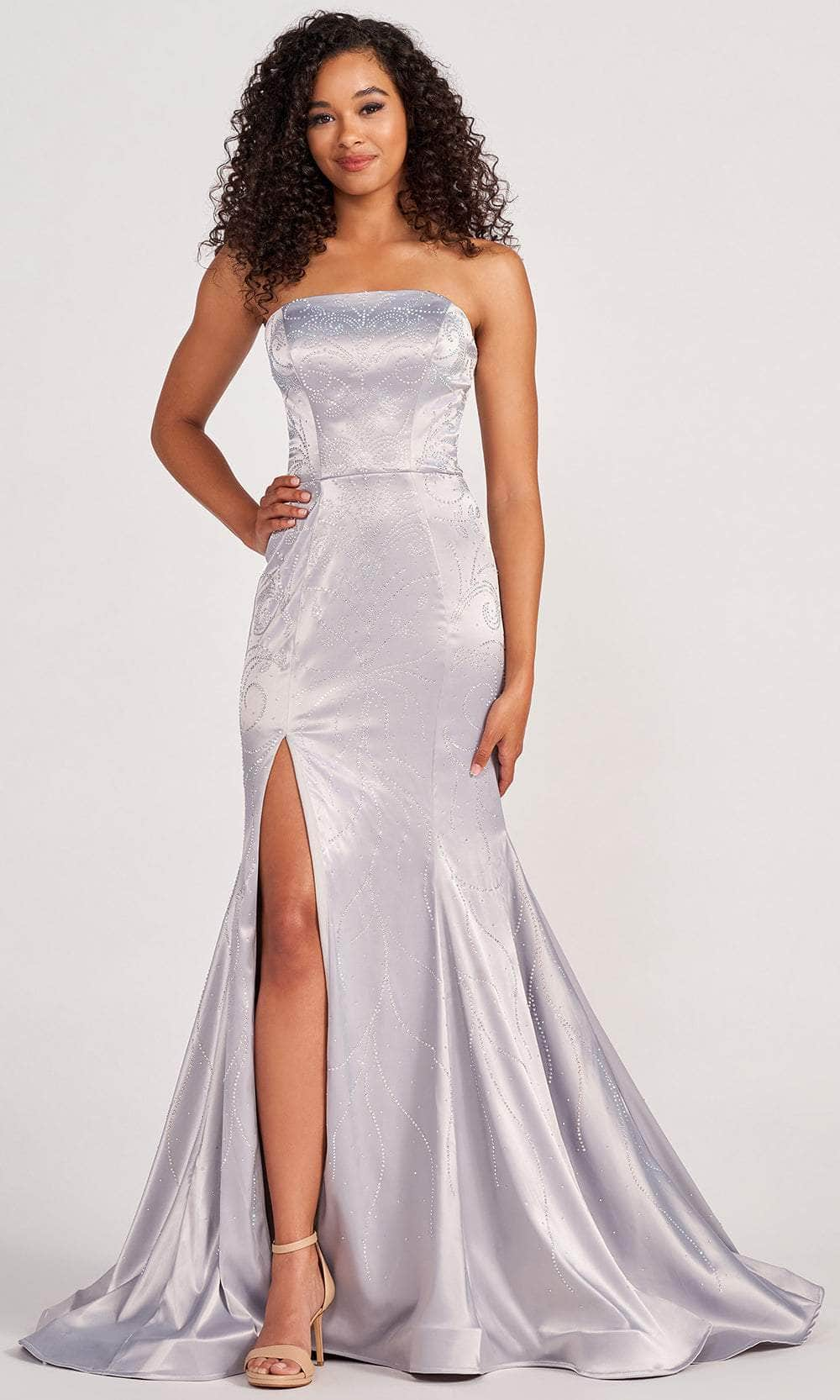 Colette By Daphne CL2045 - Glittering Strapless Prom Gown Evening Dresses 00 / Platinum