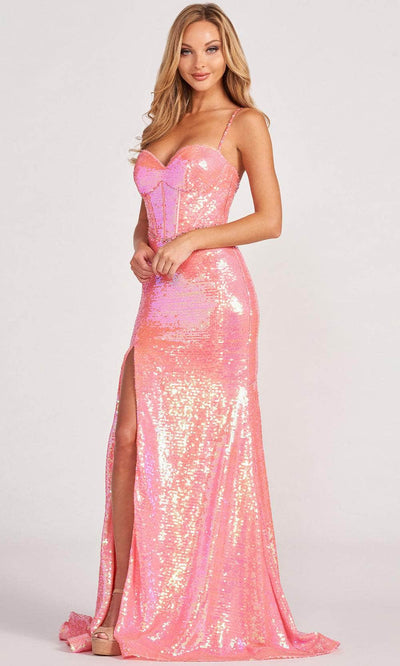 Colette By Daphne CL2054 - Sequined Sweetheart Evening Dress Evening Dresses 00 / Coral/Multi