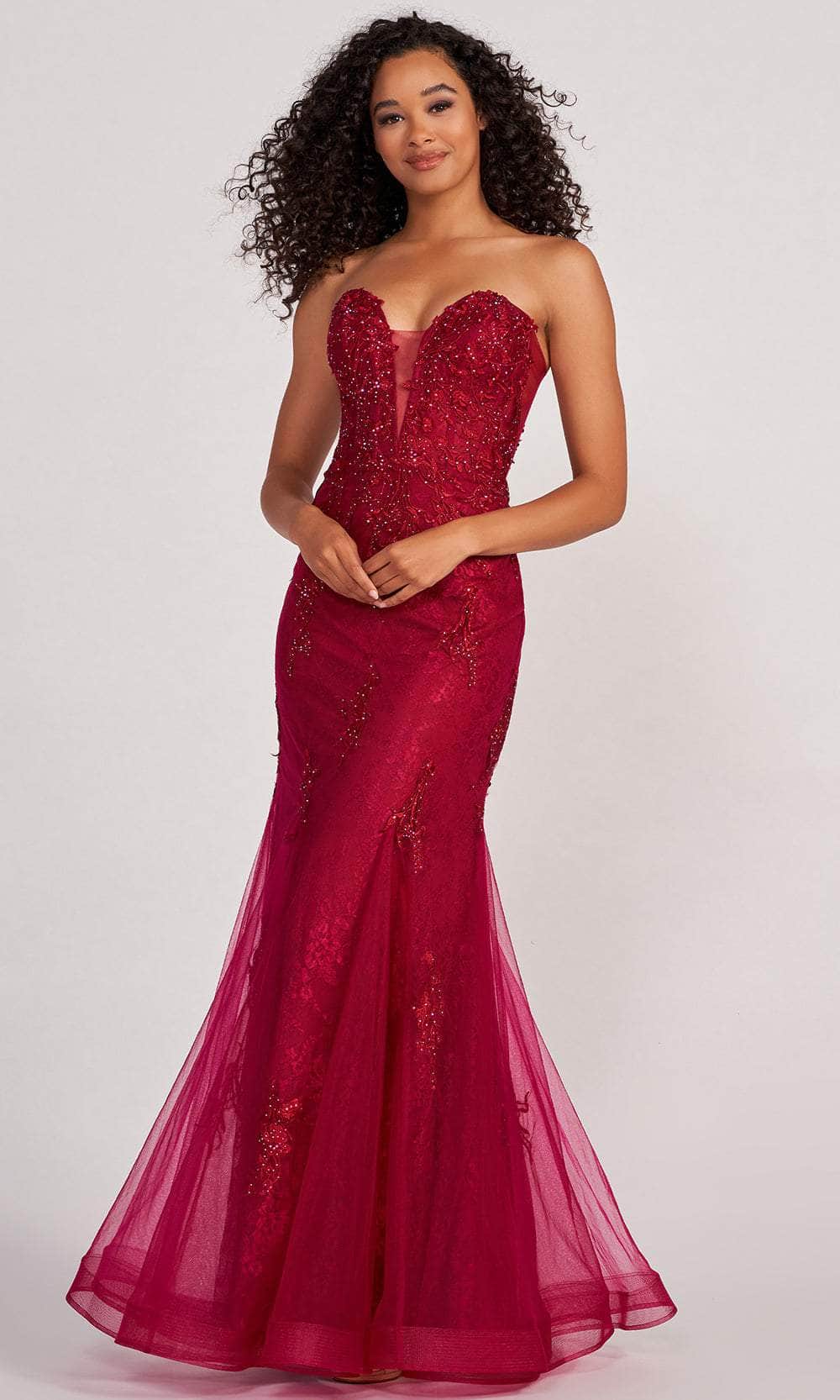 Colette By Daphne CL2067 - Sweetheart Tulle Prom Gown Evening Dresses 00 / Merlot