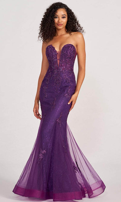 Colette By Daphne CL2067 - Sweetheart Tulle Prom Gown Evening Dresses 00 / Plum