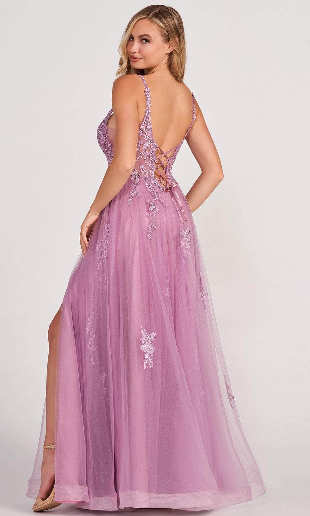 Colette By Daphne CL2074 - Appliqued V-Neck Evening Dress Prom Dresses