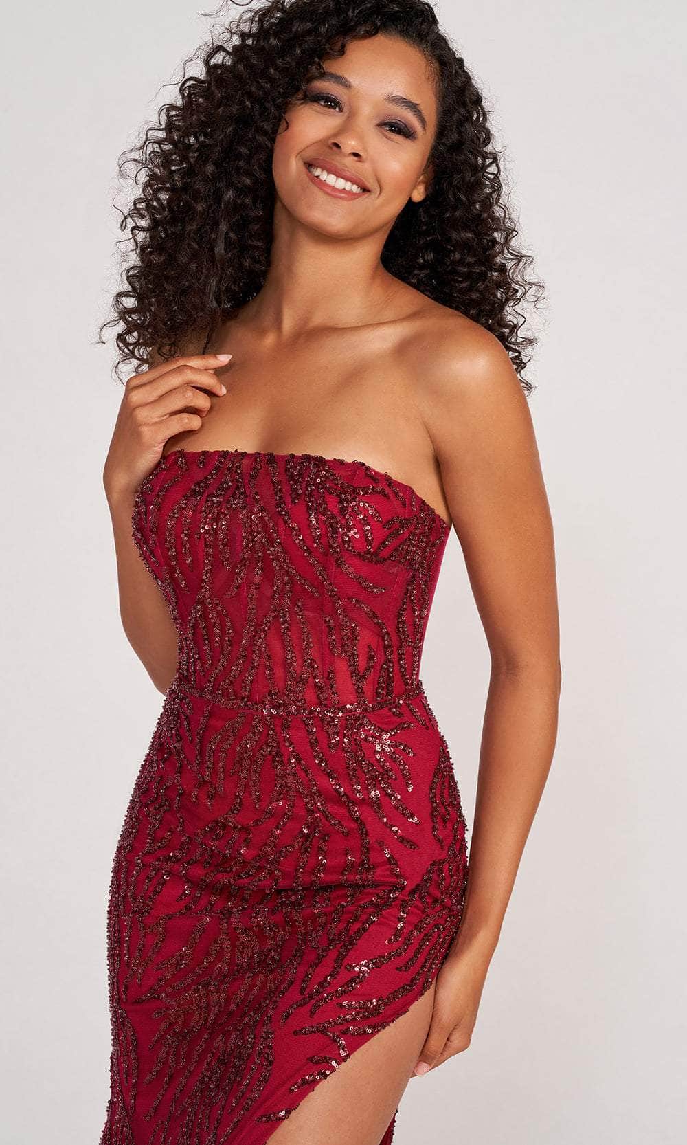 Colette By Daphne CL2082 - Sequined Strapless Evening Dress Evening Dresses