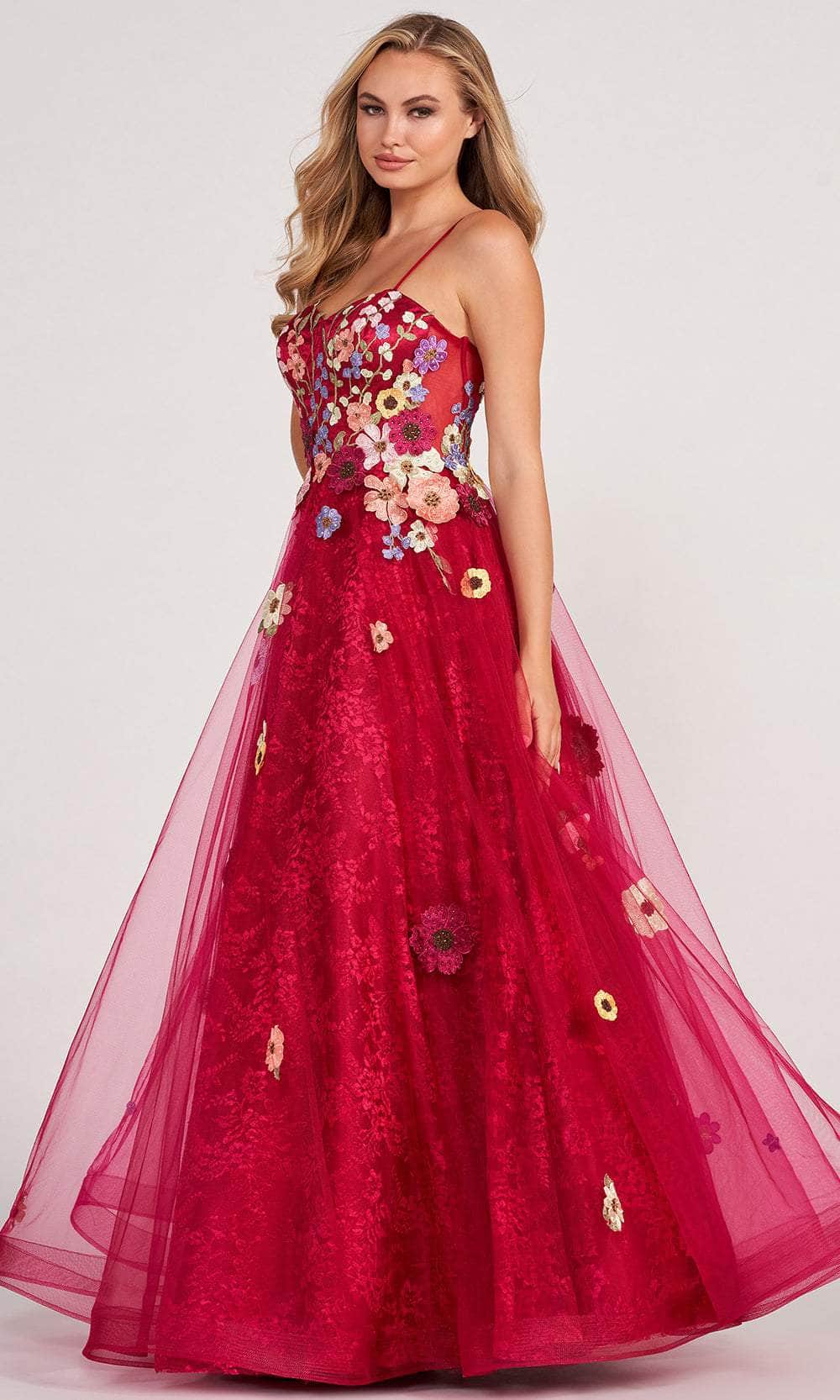 Colette for Mon Cheri CL2086 - Sweetheart Floral A-line Gown Prom Dresses 00 / Berry Multi