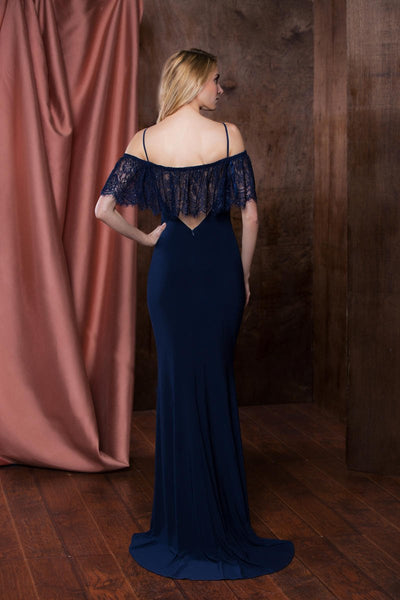 Colors Dress - 1753 Sheer Lace Paneled Off Shoulder Sheath Dress - 1 pc Wine In Size 18 Available CCSALE 18 / Wine