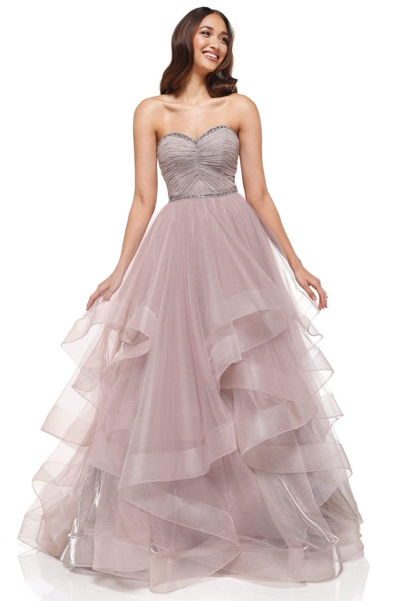 Colors Dress - 2279 Strapless Sweetheart Ruffled Long Dress Prom Dresses