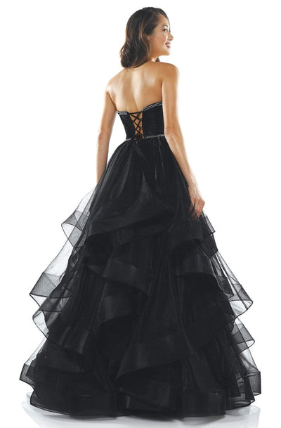 Colors Dress - 2279 Strapless Sweetheart Ruffled Long Dress Prom Dresses