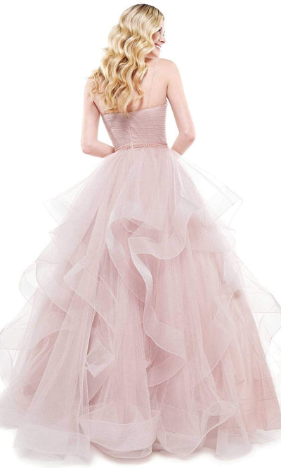 Colors Dress - 2381 V Neck Glitter Mesh Ballgown Prom Dresses