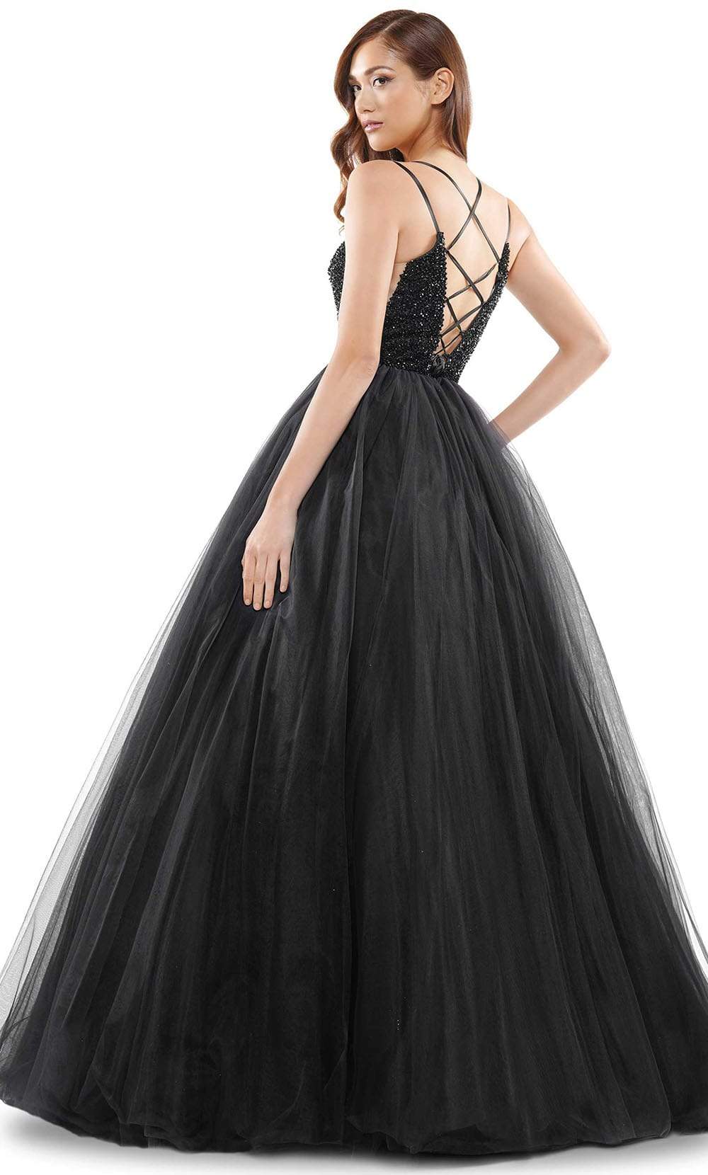 Colors Dress - 2382 Beaded Plunging Sweetheart Ballgown Prom Dresses