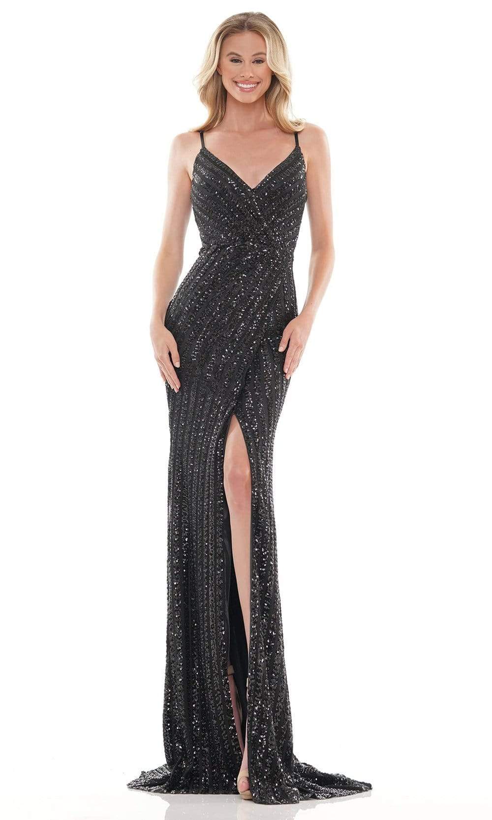 Colors Dress - 2659 Spaghetti Strap Sequin Gown Special Occasion Dress