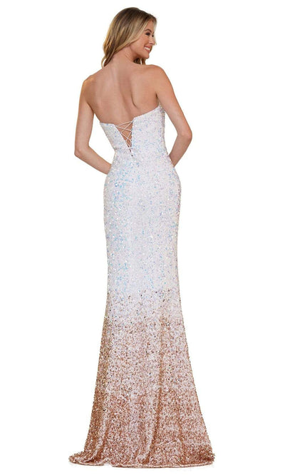 Colors Dress - 2683 Strapless Ombre Sequin Gown Prom Dresses
