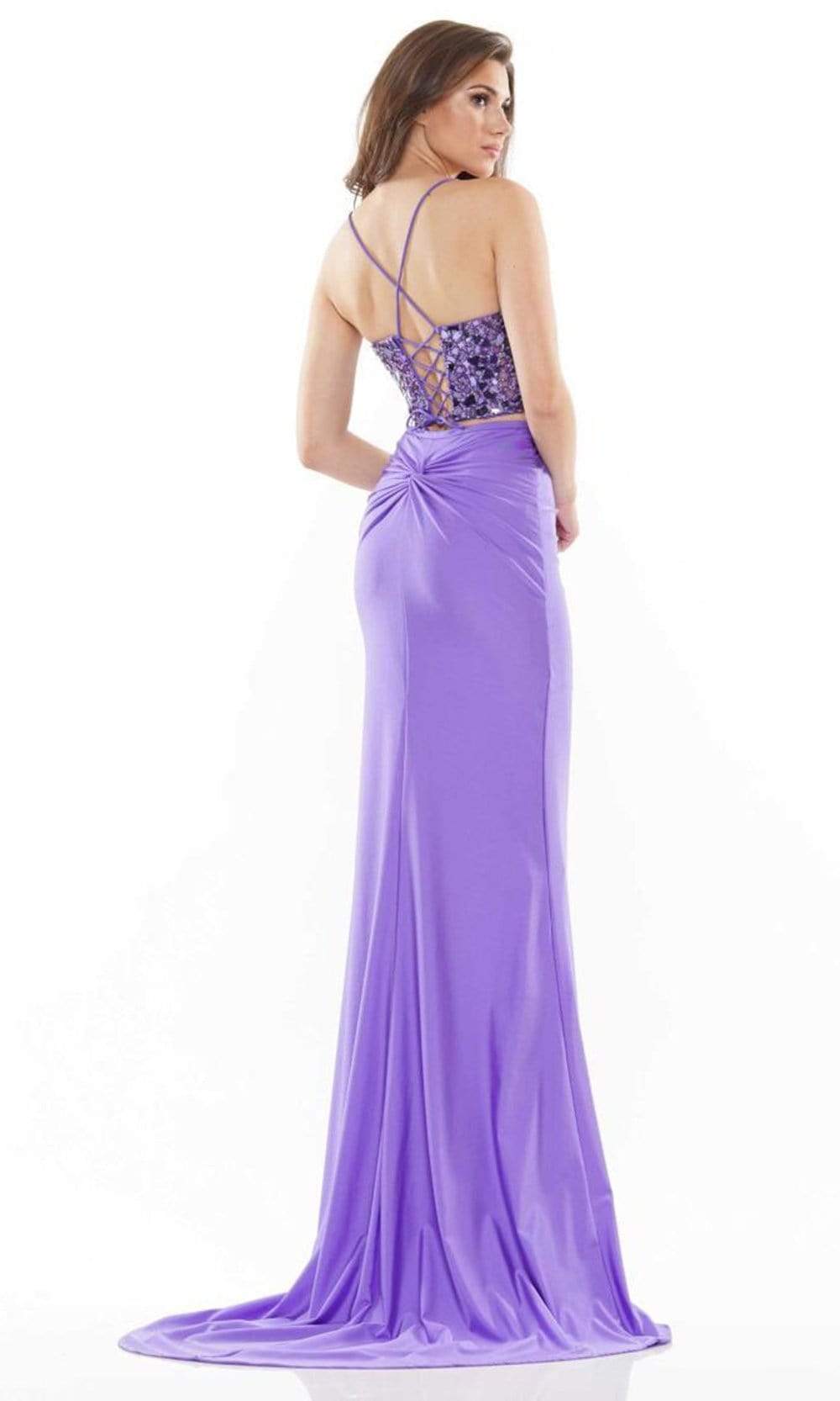 Colors Dress - 2688 Two-Piece Cut Glass Gown Prom Dresses 0 / Ultra Violet