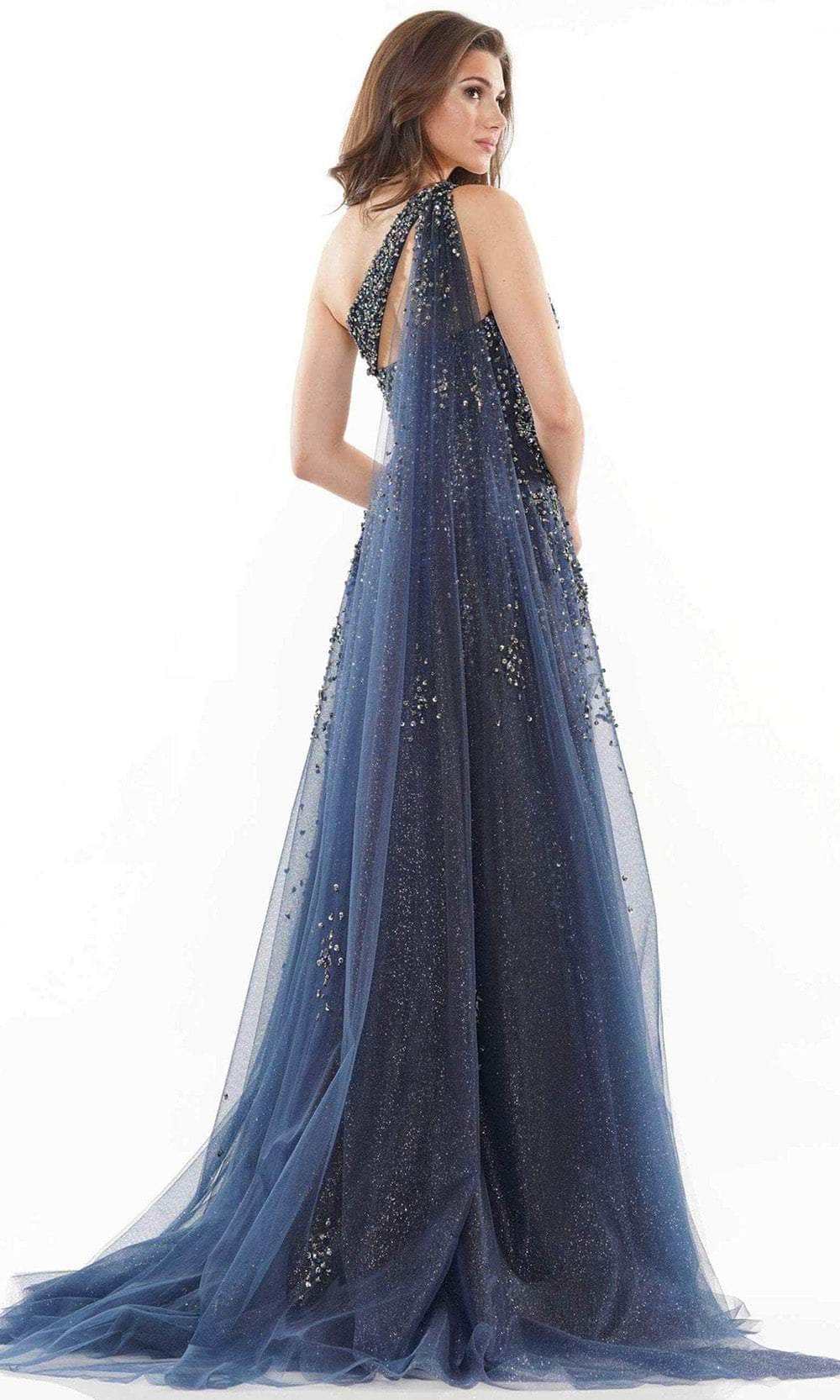 Colors Dress 2731 - Bejeweled Asymmetrical Long Gown Prom Dresses