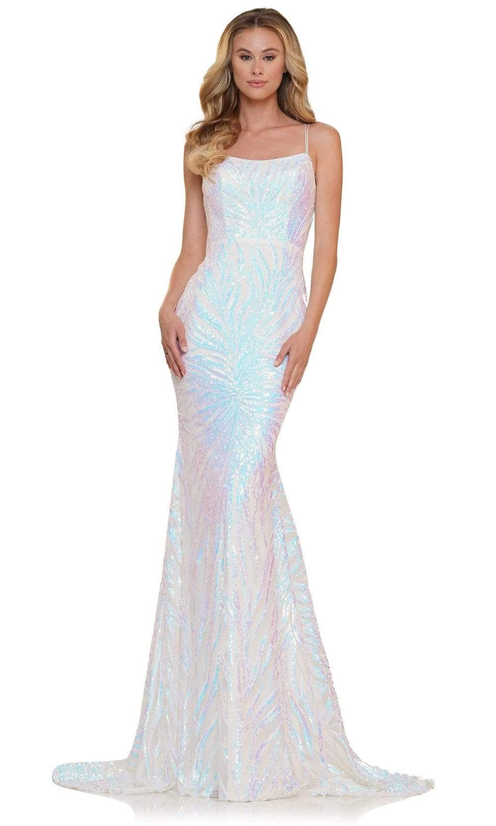Colors Dress - 2743 Straight Across Sequin Dress Prom Dresses 0 / Off White