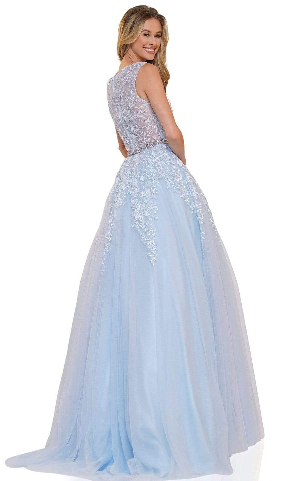 Colors Dress - 2744 Lace Applique A-Line Gown Special Occasion Dress