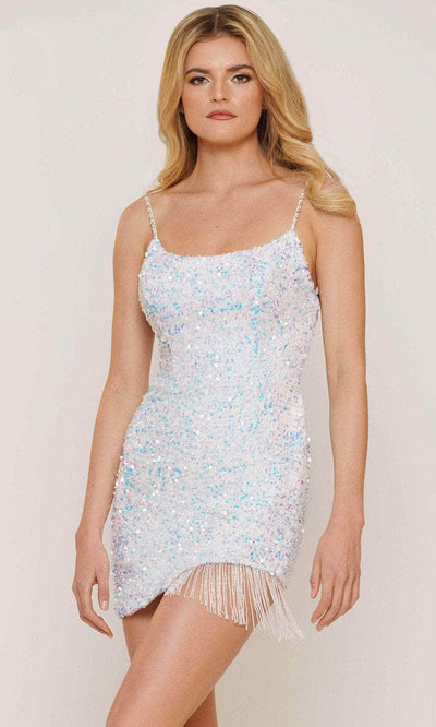 Colors Dress 2783 - Sleeveless Sequin Cocktail Dress Special Occasion Dress 0 / Off White
