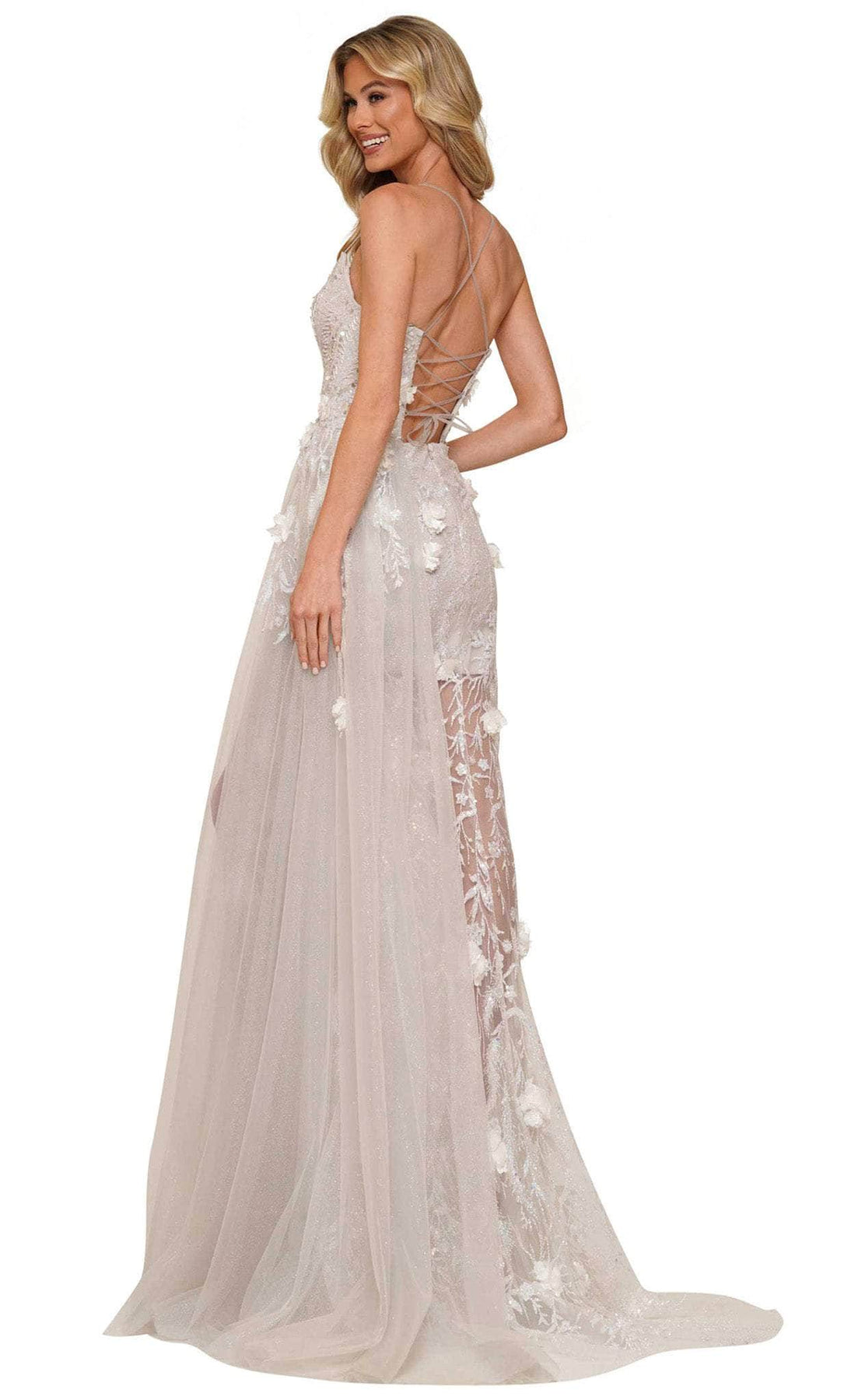 Colors Dress 2822 - Strappy Open Back Floral Dress Special Occasion Dress