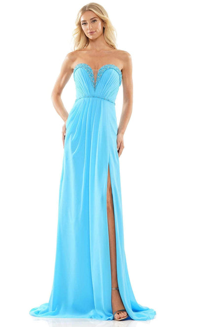 Colors Dress 2893 - Strapless A-line Prom Dress Special Occasion Dress 00 / Turquoise