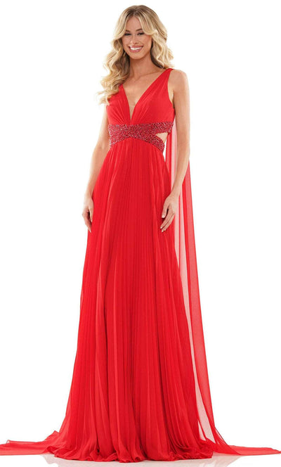 Colors Dress 2895 - Sleeveless V-Neck Prom Dress Special Occasion Dress 00 / Red