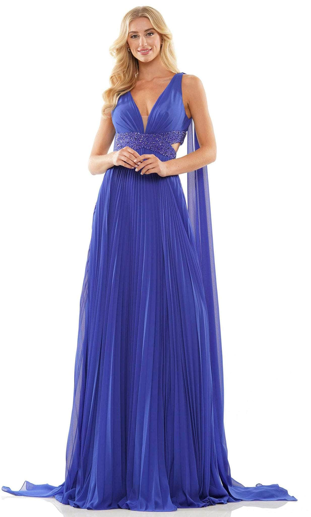 Colors Dress 2895 - Sleeveless V-Neck Prom Dress Special Occasion Dress 00 / Royal