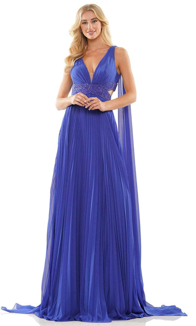 Colors Dress 2895 - Sleeveless V-Neck Prom Dress Special Occasion Dress 00 / Royal