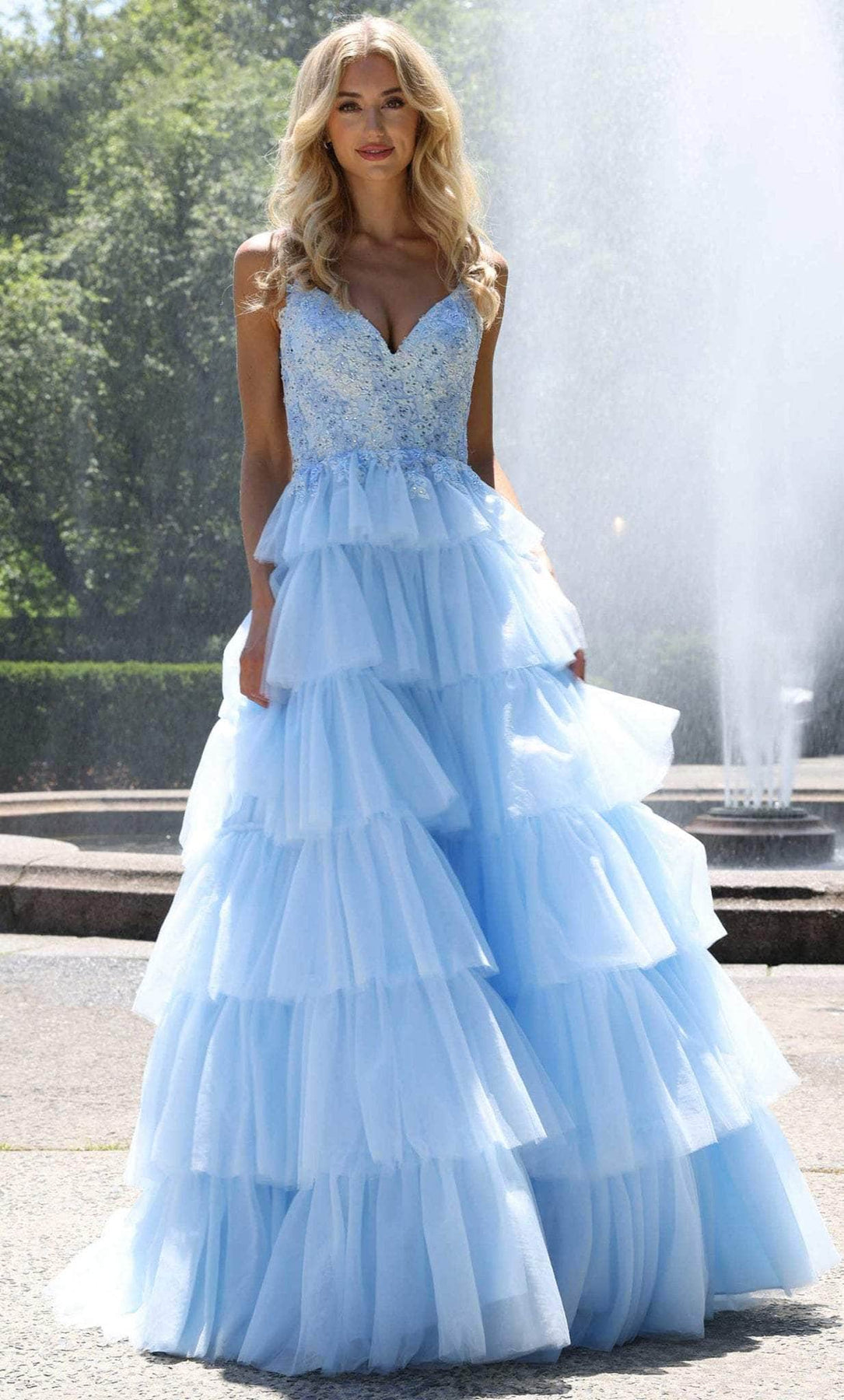 Colors Dress - Tiered Gown 2911 In Blue