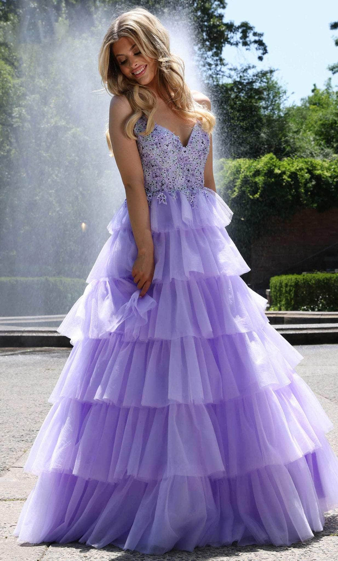 Colors Dress 2911 - Frilled Tulle Dress