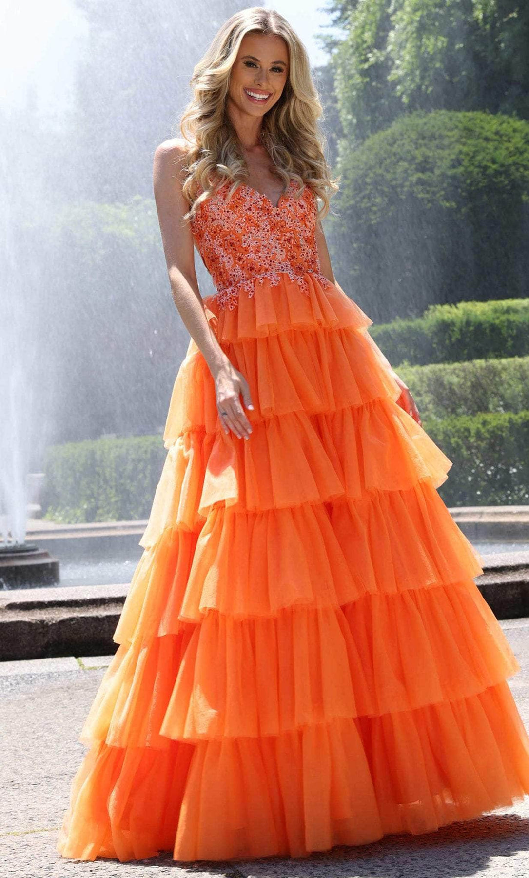 Colors Dress 2911 - Frilled Tulle Dress