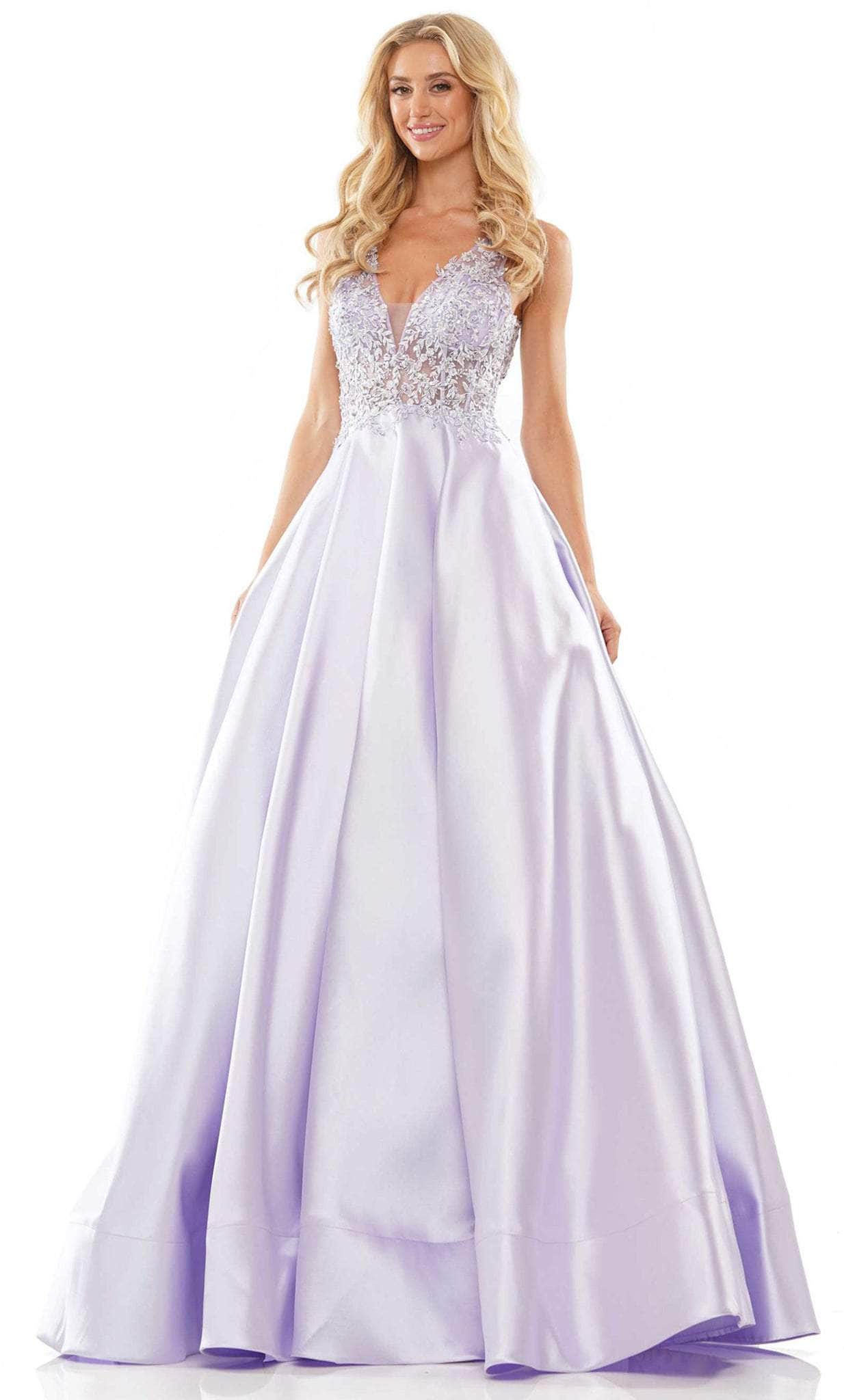 Colors Dress 2914 - Applique Gown