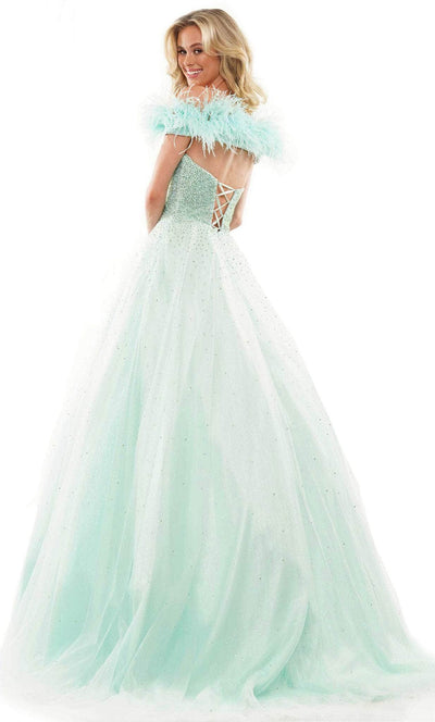 Colors Dress 2936 - Stunning A-line Feathered Gown Special Occasion Dress
