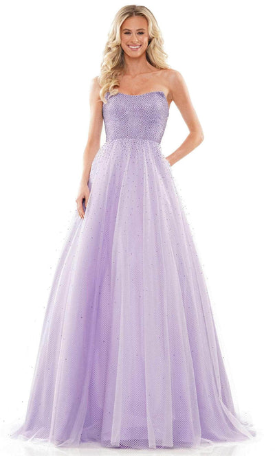 Colors Dress 2939 - Strapless Scooped Sparkling Gown Special Occasion Dress 0 / Lilac