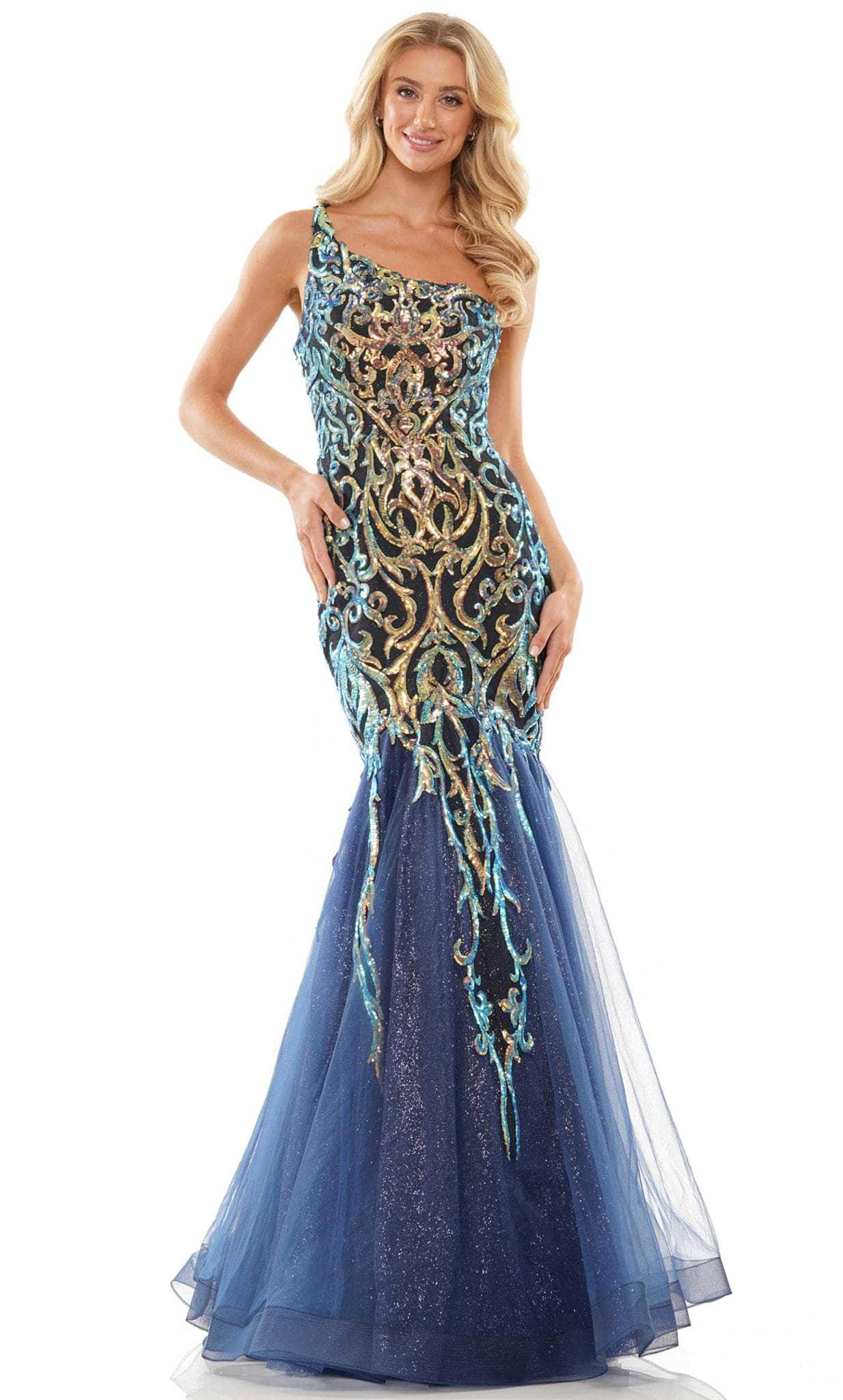 Colors Dress 2940 - One Sleeve Gown