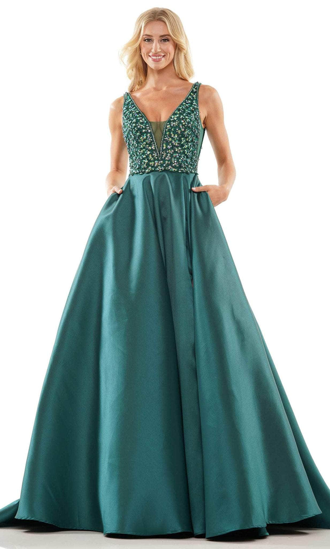 Colors Dress 2966 - V-Neck Ballgown